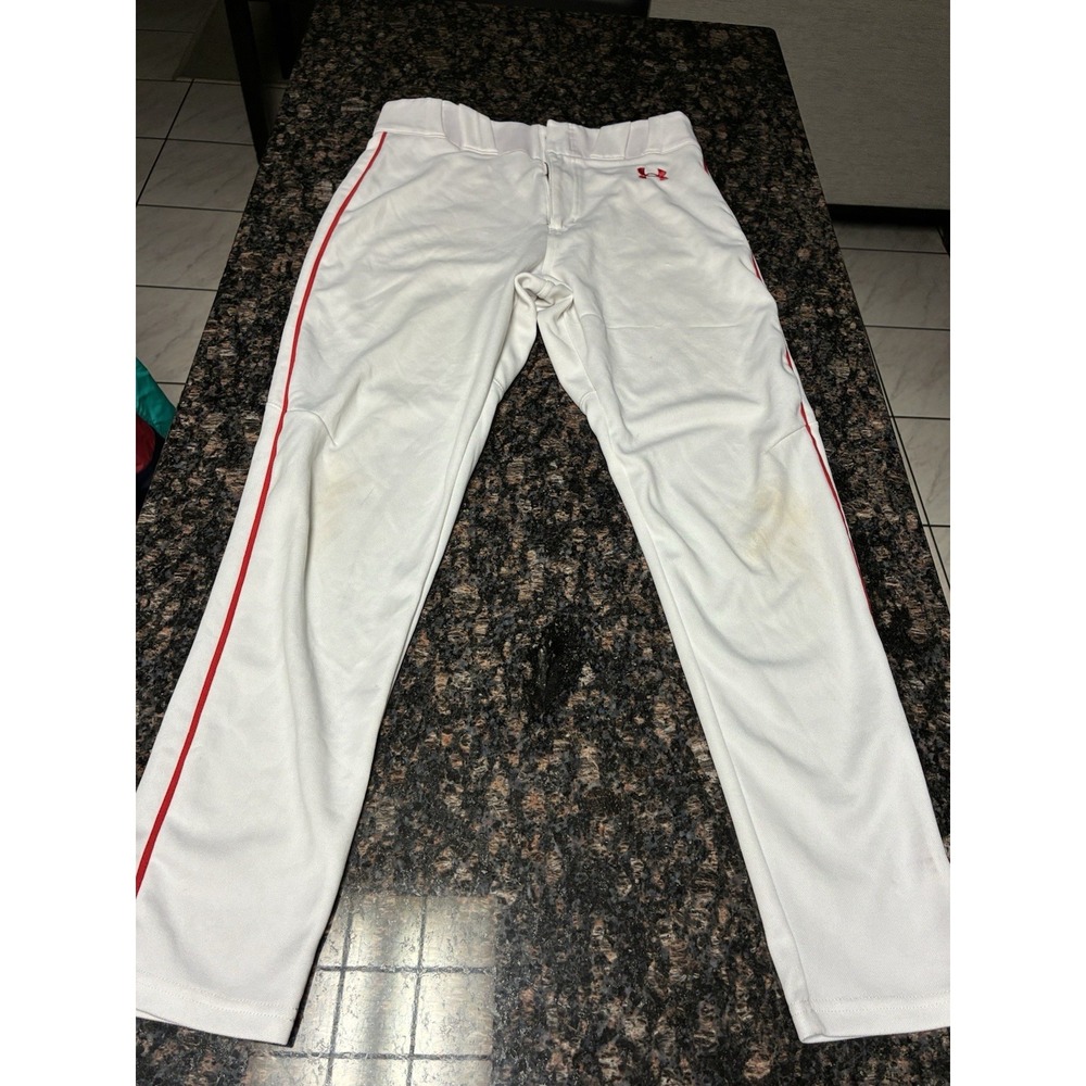 Under Armour Medium White Baseball‎ Pants Royal Tapered Leg